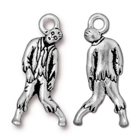 Подвеска, 26х13мм, TierraCast, зомби, базовый материал - оловянный сплав, посеребренный с чернением, 2 шт.