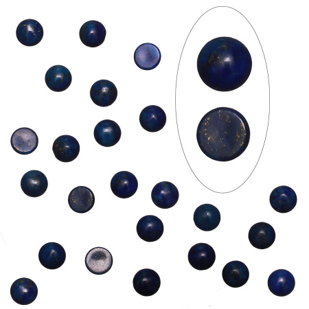 Кабошон каменный, 6мм, лазурит, 2 шт.