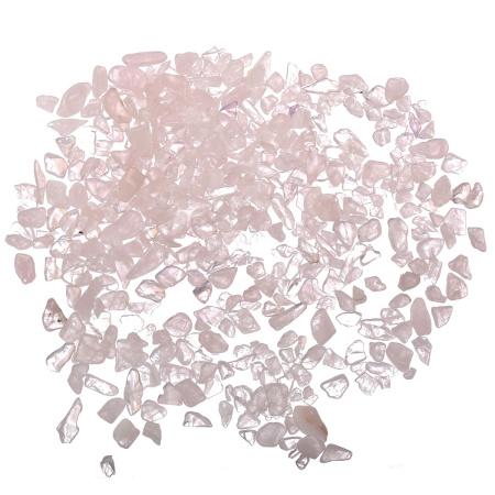 <p>Сколы из камня - натуральный розовый кварц. Оттенок может отличаться от фотографии. Без отверстий! Могут существенно отличаться по форме и размеру. Используется для декорирования украшений, шкатулок, картин и т.д. Также крошку можно насыпать в стеклянную бутылочку. Цена за упаковку 20 грамм (около 80-120 шт., фасуется без проверки на дефекты).</p>