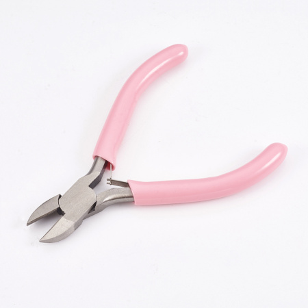 Инструмент кусачки, 110мм, бокорезы, с розовыми ручками, 1 шт.
