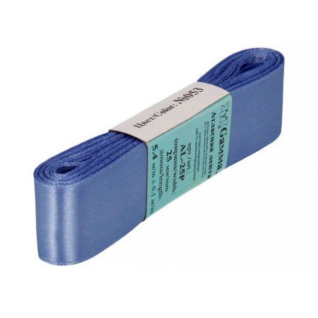 Лента атласная, Gaммa, 25мм, сине-сиреневая №053, моток, 5 метров Лента атласная, Gaммa, 25мм, сине-сиреневая №053, моток, 5 метров