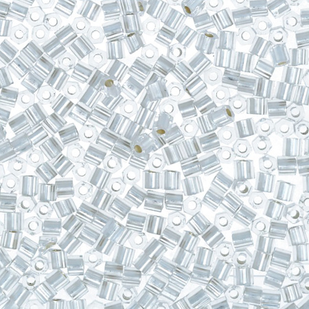 Бисер TOHO Hexagon, размер 11/0, цвет #21F (Внутреннее серебрение, матовый, хрусталь), 10 грамм