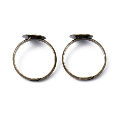 <p>Основа для кольца с платформой 10 мм цвета античной бронзы. Оттенок может отличаться от фотографии и в разных поставках. Размер регулируется. Цена за 5 шт.</p><p>Внимание: платформа может быть смещена относительно центра, припаяна под небольшим наклоном. На платформе сзади может быть виден припой.</p>