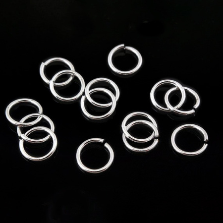 Соединительное колечко, 7мм (толщина 1мм, внутренний размер 5мм), Корея, базовый материал - сталь, под родий, 1 грамм