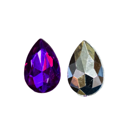Стразы для декорирования, 30х20мм, в форме капли, выпуклые, акриловые, маджентовые, 1 шт.