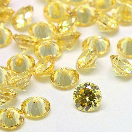 Ювелирный кристалл из фианита, 3мм, форма круг, желтый, 10 шт.