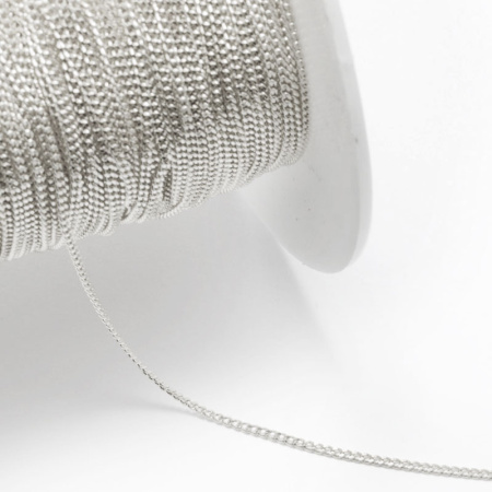 Цепочка отрезная (без замка), 1.8х1.2мм, витая, с алмазной гранью, базовый материал - латунь, серебристого цвета, 2 метра