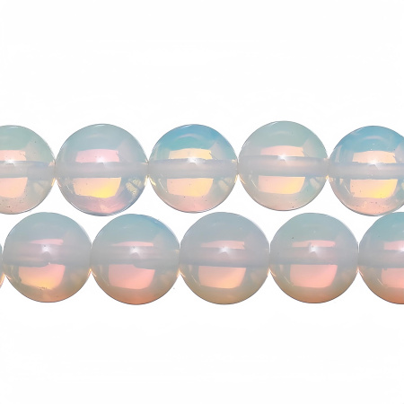 Бусины каменные, лунный камень (имитация), 20мм, 19 шт., низка