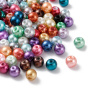 <p>Бюджетные стеклянные бусины с покрытием под жемчуг, цветное ассорти. Бусины могут немного отличаться по форме и размеру, быть слегка приплюснутыми у отверстия. На покрытии возможны неровности. Оттенок в миксе может отличаться от фотографии - в наборе могут быть цвета, не представленные на фотографии и быть представлены не все цвета с фотографии. Диаметр отверстия около 1 мм. Цена за 100 грамм (около 360 шт, бусины фасуются без проверки на дефекты и без подбора по цвету).</p>