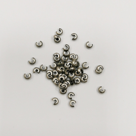 Кримпы, 3мм, покрывные, базовый материал - латунь, античные посеребренные, 10 шт.