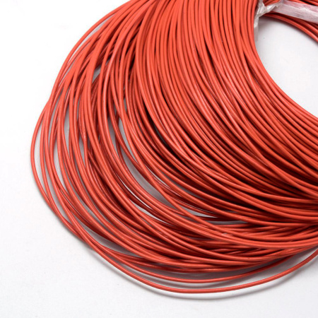 Шнур кожаный, около 2мм, оранжево-красный, 2 метра