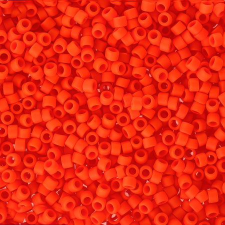 Бисер TOHO цилиндрический, размер 11/0, цвет #50F (Непрозрачный матовый, оранжевый закат), 10 грамм