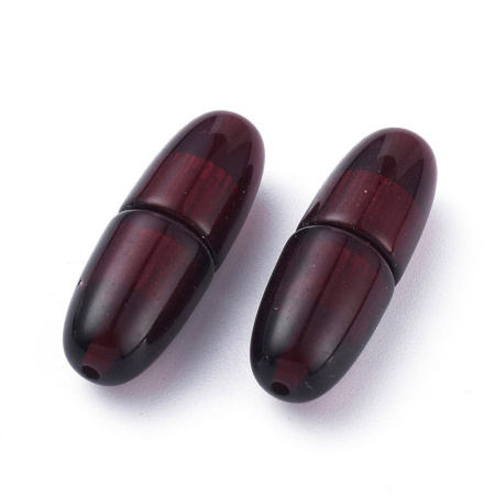 Застежка-концевик, 20х7мм, закручивающаяся, овальная, базовый материал - пластик с металлической вставкой, гранатового цвета, 1 шт. <p>Пластиковая закручивающаяся застежка гранатового цвета с латунной вставкой. Оттенок может отличаться от фотографии и в разных поставках. Застежка состоит из двух концевиков: один с внутренней резьбой, второй - с внешней. Внутри пластика возможны пузырьки воздуха. Цена за 1 шт.</p>