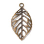<p>Бронзовая односторонняя резная подвеска (филигрань) - ажурный листик. Базовый материал - бижутерный металлический сплав на основе цинка, сверху покрытие бронзового цвета. Подвеска довольно крупная, хорошо будет смотреться в качестве кулона. Оттенок может отличаться от фотографии и в разных поставках. Цена за 10 шт.</p>
