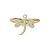 Подвеска, 26х15мм, стрекоза, базовый материал - латунь, позолоченная, 5 шт.