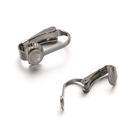 Основы под клипсы, 16х5мм, с платформой, базовый материал - нержавеющая сталь, без покрытия, 2 пары Основы под клипсы, 16х5мм, с платформой, базовый материал - нержавеющая сталь, без покрытия, 2 пары