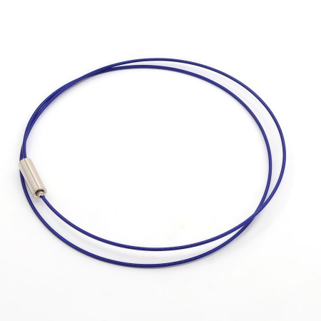 Основа для колье (чокер) с замком, 1мм, цвет синий, 45 см, 5 шт.