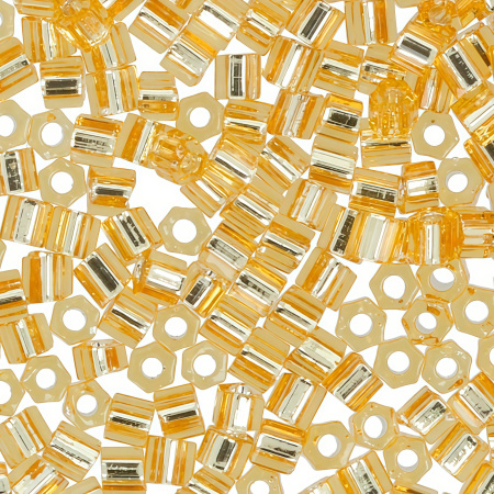 Бисер TOHO Hexagon, размер 11/0, цвет #22 (Внутреннее серебрение, светлый топаз), 10 грамм