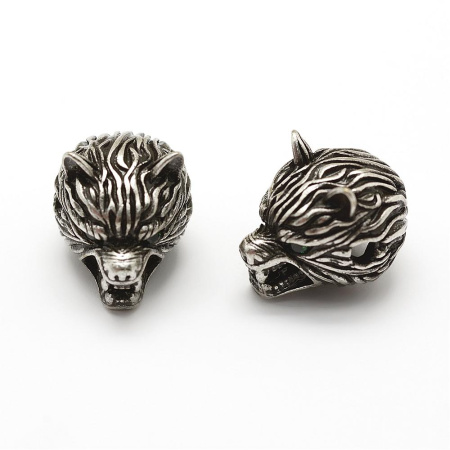 Бусина металлическая, 15х12х11.5мм, Milano, Волк с фианитами, базовый материал - латунь, под античное серебро, 1 шт. Бусина металлическая, 15х12х11.5мм, Milano, Волк с фианитами, базовый материал - латунь, под античное серебро, 1 шт.