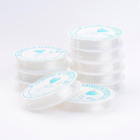 <p>Эластичная нить (резинка) для браслетов (спандекс) бело-прозрачного цвета из силикона. Дизайн этикетки может отличаться от фотографии. Цена указана за катушку (около 5 метров).</p>