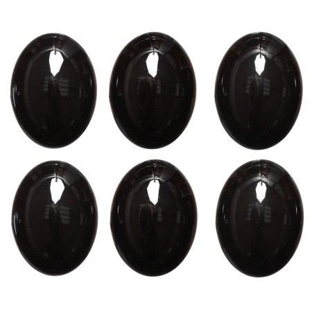 Кабошон каменный, 40х30мм, агат черный, 1 шт.