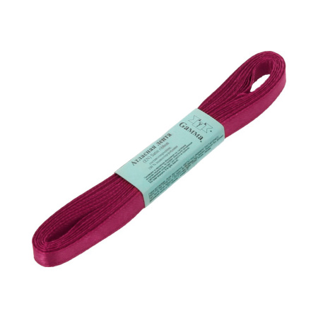 Лента атласная, Gaммa, 6мм, вишневая №033, моток, 5 метров Лента атласная, Gaммa, 6мм, вишневая №033, моток, 5 метров