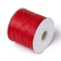 <p>Тонкий плетеный вощеный синтетический (полиэстеровый) шнур, цвет красный. Толщина может немного отличаться от заявленной. К этому шнуру лучше брать концевики с внутренним диаметром 0.9-1 мм - в меньший концевик шнур может быть сложно вставить из-за распушенного кончика. Оттенок может отличаться от фотографии. По возможности, продается цельным куском, однако, может поставляться несколькими отрезами. Цена за 10 метров. </p>