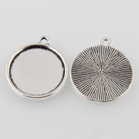 Рамка для кабошона, 26х23мм (внутренний размер 20мм), лаконичная, круглая, базовый материал - цинковый сплав, стиль тибетское серебро, 1 шт. Рамка для кабошона, 26х23мм (внутренний размер 20мм), лаконичная, круглая, базовый материал - цинковый сплав, стиль тибетское серебро, 1 шт.