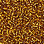 <p>Японский бисер TOHO Round (круглый Тохо), размер 15/0 (1.5 мм). Прозрачный янтарный бисер с серебристой сердцевиной (Silver-Lined Lt Topaz). 
Цена за 10 грамм (около 2 400 бисеринок).</p>
