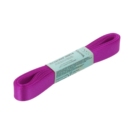 Лента атласная, Gaммa, 12мм, светло-лиловая №027, моток, 5 метров Лента атласная, Gaммa, 12мм, светло-лиловая №027, моток, 5 метров