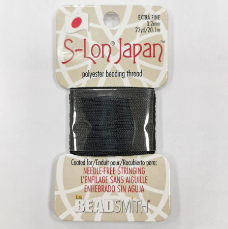 Нить полиэстеровая, S-Lon Japan, толщина 0.2мм, цвет чёрный, моток, 20.1 метра