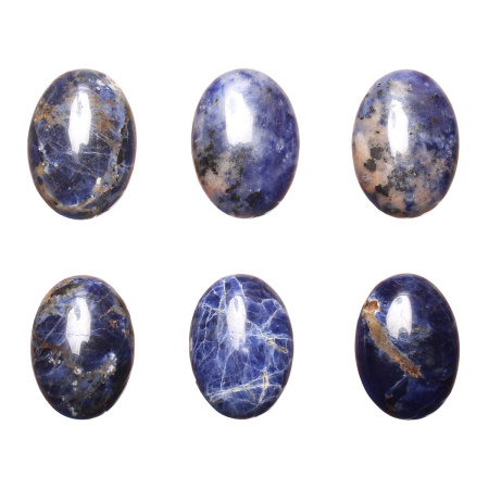 Кабошон каменный, 25х18мм, содалит, 1 шт.