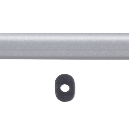 Шнур силиконовый полый, овальный, около 10х8.5мм, серый металлик, 91 см