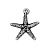 Подвеска, 21х18мм, TierraCast, морская звезда, базовый материал - оловянный сплав, посеребренная с чернением, 1 шт.