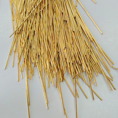 Канитель, 1.1мм, medium, гладкая, позолоченная (яркое золото), 30-40 см, 5 шт.