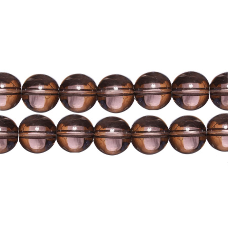 Бусины стеклянные, 12мм, коричнево-серые, 28 шт., низка