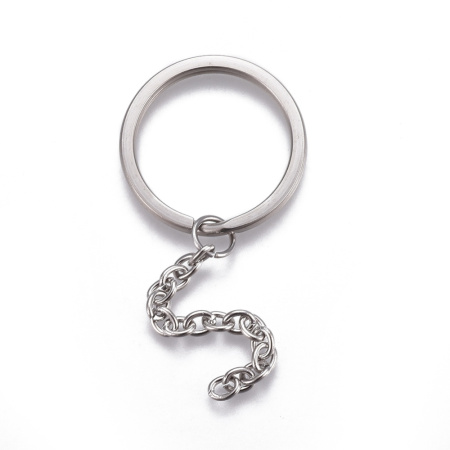 <p>
Не темнеющая фурнитура из нержавеющей стали. Основа для брелока (брелка) на сумку или для ключей. Двойное кольцо диаметром 2.5 см, в качестве дополнительного декора - цепочка длиной около 4.5-5 см. Кольцо плоское, ширина полотна примерно 2.5 мм. Звенья цепочки разъёмные, размером примерно 5*4 мм. При желании цепочку можно убрать. Цена за 2 шт.
</p>