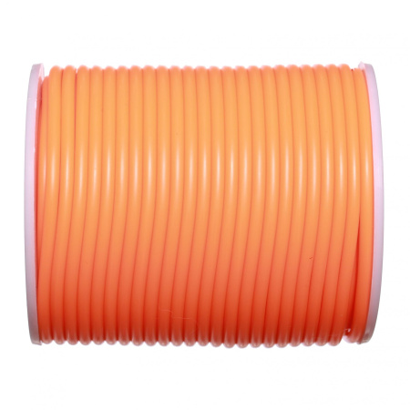 Шнур резиновый полый, около 3мм, неоново-оранжевый, 5 метров