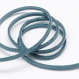 <p>Плоский замшевый шнур, окрашенный в серовато-голубой цвет. Оттенок может немного отличаться от представленного на фотографии. Размер может немного отличаться от заявленного. По возможности, продается цельным куском, однако, может поставляться несколькими отрезами. Цена за 5 метров.  </p>