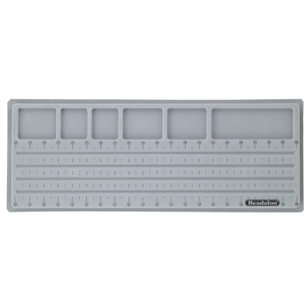 Доска для сборки бус, 54х20.5 см, Beadalon, 4 полосы, флоковое покрытие, серая, 1 шт.