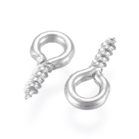 Штифт вкручивающийся, 8.5х4мм, с петелькой, базовый материал - железо, стального цвета, 10 грамм