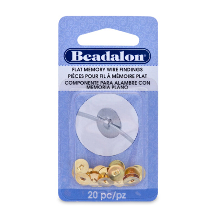 Основа для пуговицы, 8х2мм, Beadalon, с платформой 8мм, с прямоугольной петелькой, базовый материал - латунь, золотистого цвета, 20 шт.