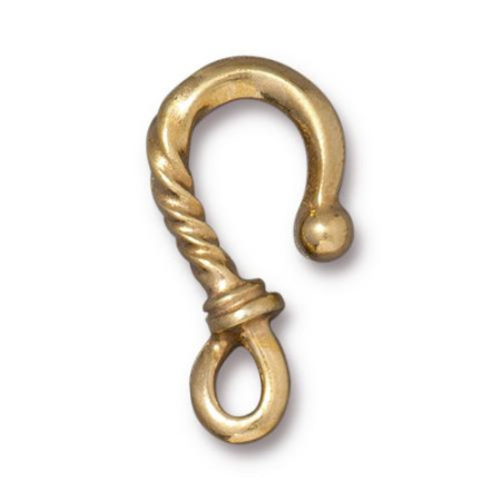 Застежка, 25х12мм, TierraCast, Витой крючок, базовый материал - оловянный сплав, позолоченный, 1 шт. Застежка, 25х12мм, TierraCast, Витой крючок, базовый материал - оловянный сплав, позолоченный, 1 шт.