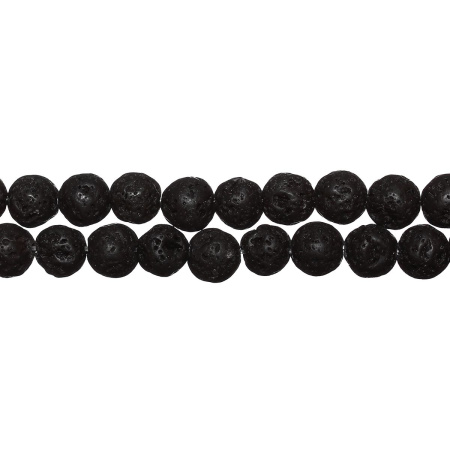 <p>Круглые пористые каменные бусины из натуральной вулканической лавы (вулканического туфа), тонированной в черный цвет. Диаметр отверстия около 1 мм. Могут немного отличаться по форме и размеру. Оттенок может отличаться от фотографии и в разных поставках. Цена за низку длиной примерно 38 см, около 45 бусин (низки формируются без проверки каждой бусины на дефекты).</p>