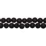 <p>Круглые пористые каменные бусины из натуральной вулканической лавы (вулканического туфа), тонированной в черный цвет. Диаметр отверстия около 1 мм. Могут немного отличаться по форме и размеру. Оттенок может отличаться от фотографии и в разных поставках. Цена за низку длиной примерно 38 см, около 45 бусин (низки формируются без проверки каждой бусины на дефекты).</p>