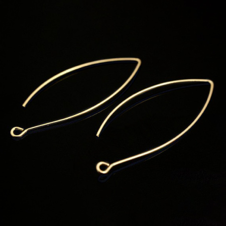 Швензы открытые, 40мм, Корея, удлиненные, базовый материал - латунь, позолоченные, пара