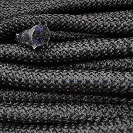 Шнур плетеный с сердечником, около 10мм, полиэстер, черный, 90 см, 1 шт.