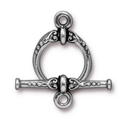 Застежка, 20х15мм, TierraCast, тогл, Наследие, базовый материал - оловянный сплав, под античное серебро с чернением, 1 шт. Застежка, 20х15мм, TierraCast, тогл, Наследие, базовый материал - оловянный сплав, под античное серебро с чернением, 1 шт.