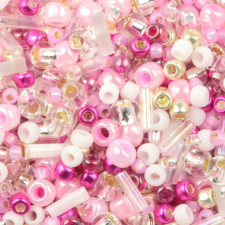 Бисер TOHO Mix, цвет #3214 (Розово-малиновый), 10 грамм