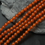 <p>Круглые гладкие каменные бусины из натурального тонированного сердолика (карнеола). Оттенок может немного отличаться от фотографии. Бусины могут немного отличаться по форме и размеру. В низке около 60 бусин. Низки формируются без проверки каждой бусины на дефекты. Цена за низку.</p>